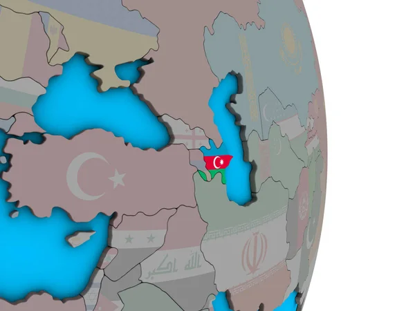 간단한 정치적인 지구에 국기와 아제르바이잔 일러스트 — 스톡 사진