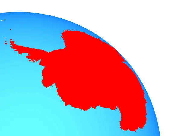 Антарктида Простом Голубом Политическом Глобусе Иллюстрация — стоковое фото