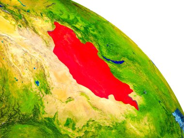 Moğolistan vurgulanan su ve görünür ülke sınırları ile 3d dünya modeli. 3D çizim.