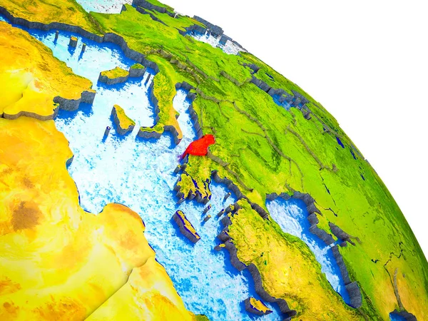 Албанія Виділені Моделі Землі Водою Видимих Кордони Ілюстрація — стокове фото