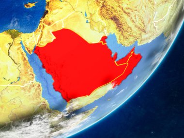 Ccasg ülke ülke sınırları ve çok detaylı gezegenin yüzey ve bulutlar Dünya gezegeninin modeli. 3D çizim. Nasa tarafından döşenmiş bu görüntü unsurları.