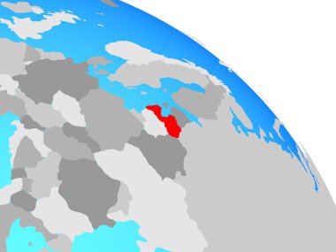 Letonya basit mavi siyasi dünya üzerinde. 3D çizim.