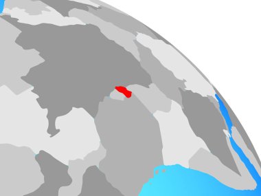 Ruanda basit mavi siyasi dünya üzerinde. 3D çizim.
