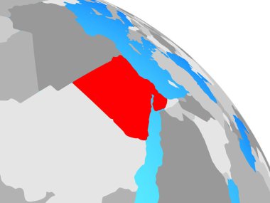 Mısır basit mavi siyasi dünya üzerinde. 3D çizim.