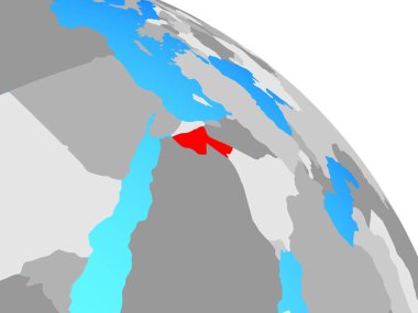 Jordan basit mavi siyasi dünya üzerinde. 3D çizim.