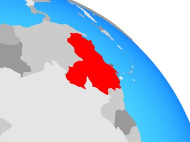 Venezuela basit mavi siyasi dünya üzerinde. 3D çizim.