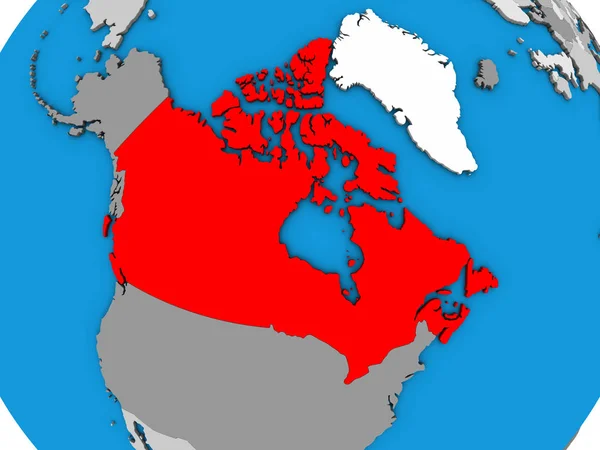 Canada Blauwe Politieke Globe Illustratie — Stockfoto