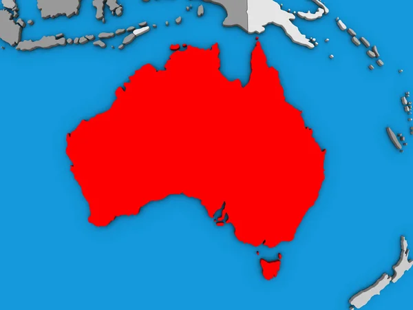 Austrálie Modré Politické Glóbu Obrázek — Stock fotografie
