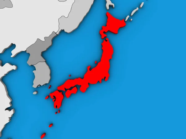Японія Синій Політичних Моделі Землі Ілюстрація — стокове фото