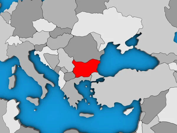 Bulgária Kék Politikai Földgömb Illusztráció — Stock Fotó