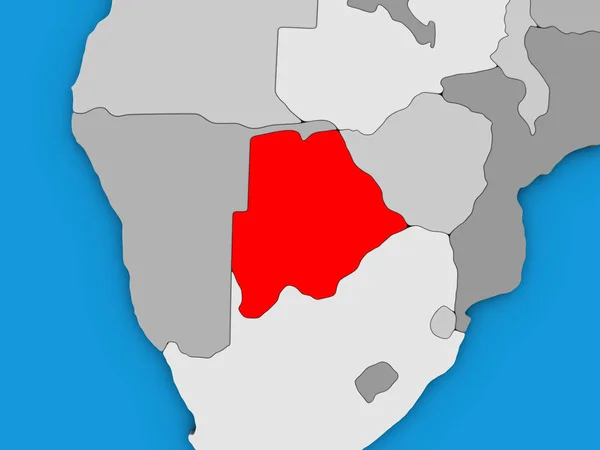 Ботсвана Голубом Политическом Глобусе Иллюстрация — стоковое фото