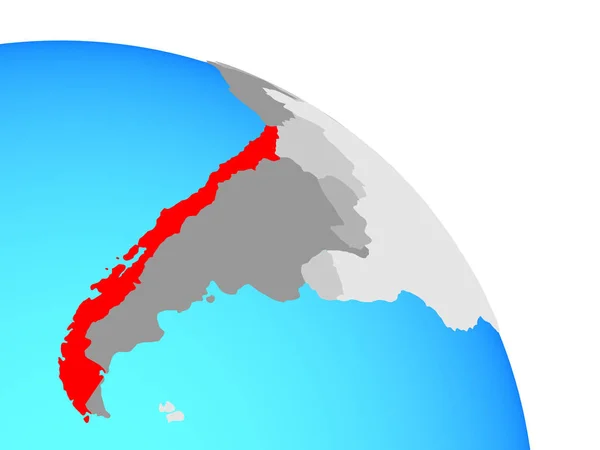 Чилі Простий Синій Політичних Земної Кулі Ілюстрація — стокове фото