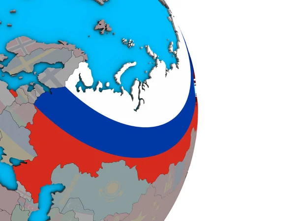 Russia Embedded National Flag Simple Political Globe Illustration — Stock Photo, Image