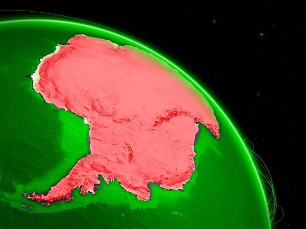 Ανταρκτική Στη Πράσινη Χώρο Δίκτυα Έννοια Του Intercontinental Αέρα Κυκλοφορίας — Φωτογραφία Αρχείου