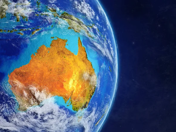 Austrália Planeta Terra Com Fronteiras País Superfície Altamente Detalhada Planeta — Fotografia de Stock
