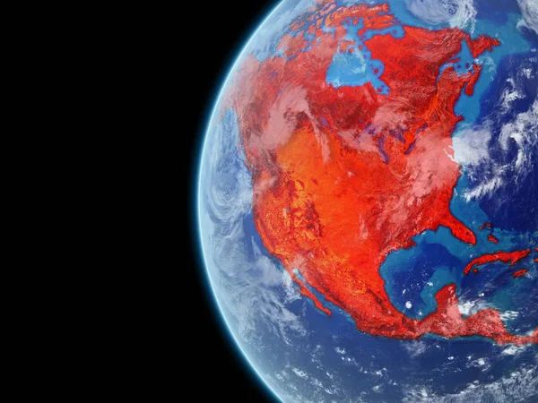 Nordamerika Från Rymden Modell Planeten Jorden Med Mycket Detaljerade Planeten — Stockfoto