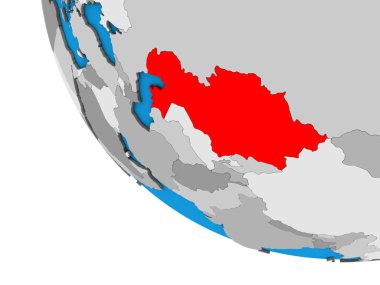 Kazakistan 'da basit bir 3 boyutlu dünya. 3B illüstrasyon.