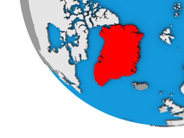 Grönland 'da 3 boyutlu basit bir dünya. 3B illüstrasyon.
