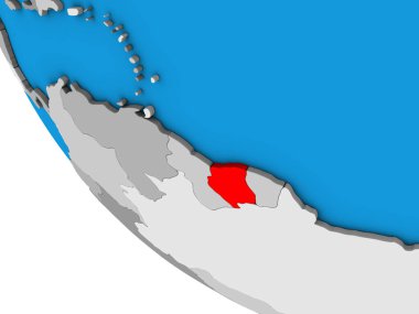 Basit bir üç boyutlu küre üzerinde isim. 3B illüstrasyon.