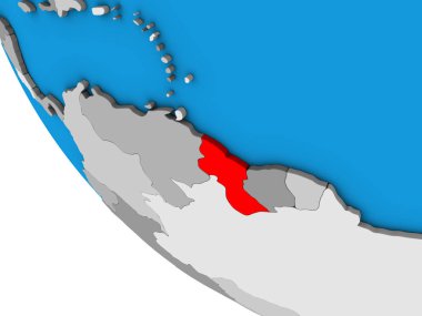 Guyana 'nın basit 3 boyutlu küresi. 3B illüstrasyon.
