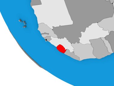 Sierra Leone basit bir üç boyutlu küre üzerinde. 3B illüstrasyon.