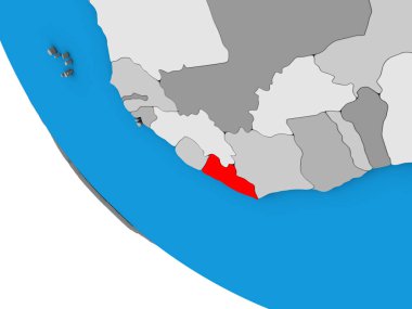 Liberya 'nın basit üç boyutlu küresi. 3B illüstrasyon.