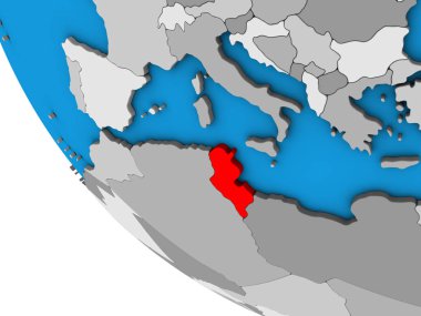 Tunus, basit 3D kürede. 3B illüstrasyon.