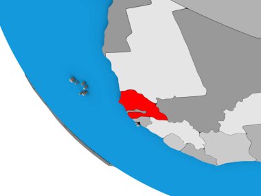Senegal 'in basit 3 boyutlu küresi. 3B illüstrasyon.
