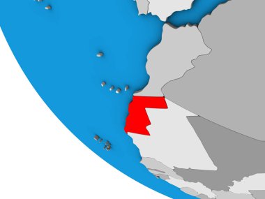 Batı Sahra 'da basit bir 3 boyutlu dünya. 3B illüstrasyon.