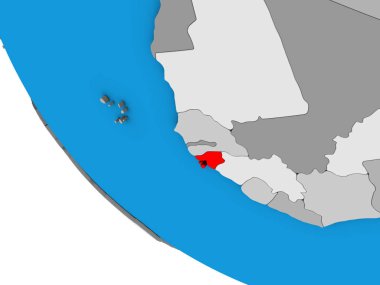 Gine-Bissau 'nun basit 3 boyutlu küresi. 3B illüstrasyon.