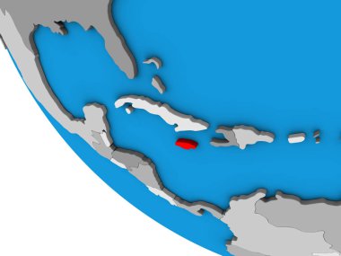 Jamaika basit 3d dünya üzerinde. 3D çizim.