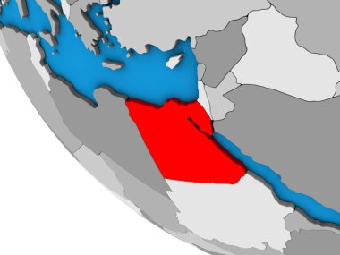 Mısır basit 3d dünya üzerinde. 3D çizim.