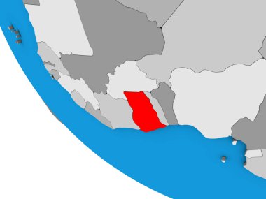 Basit üç boyutlu küre üzerinde Gana. 3B illüstrasyon.