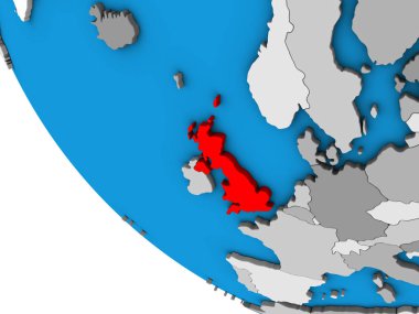 Amerika Birleşik Devletleri basit 3d dünya üzerinde. 3D çizim.