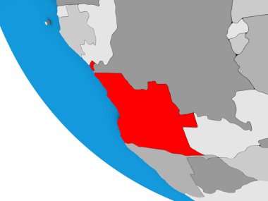 Angola 'nın basit üç boyutlu küresi. 3B illüstrasyon.