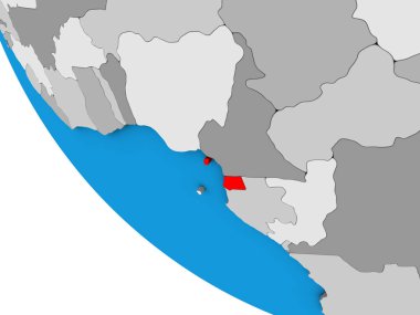 Ekvator Ginesi basit 3d dünya üzerinde. 3D çizim.