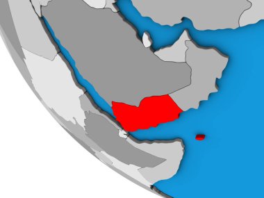 Basit 3D kürede Yemen. 3B illüstrasyon.