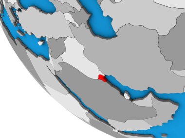Kuveyt basit 3d dünya üzerinde. 3D çizim.