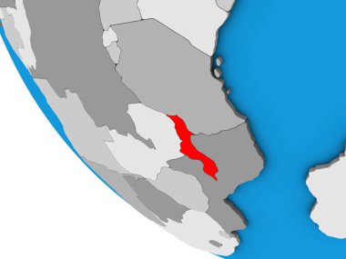Malawi basit 3 boyutlu kürede. 3B illüstrasyon.