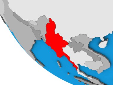 Myanmar basit üç boyutlu kürede. 3B illüstrasyon.
