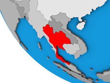 Tayland basit 3d dünya üzerinde. 3D çizim.
