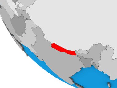 Basit 3D kürede Nepal. 3B illüstrasyon.