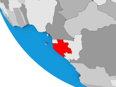 Gabon 'un basit 3D küresi. 3B illüstrasyon.