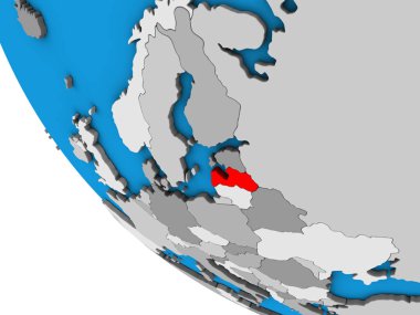 Letonya basit 3d dünya üzerinde. 3D çizim.