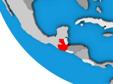 Guatemala 'nın basit 3 boyutlu küresi. 3B illüstrasyon.