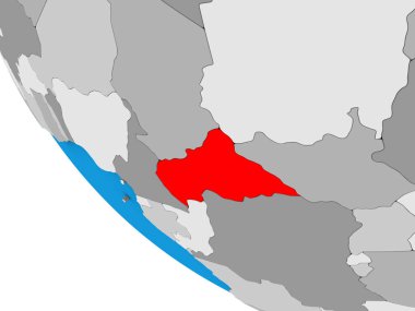 Orta Afrika basit 3d dünya üzerinde. 3D çizim.