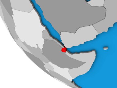 Cibuti 'yi basit üç boyutlu kürede. 3B illüstrasyon.
