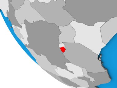 Burundi 'nin basit 3D küresi. 3B illüstrasyon.