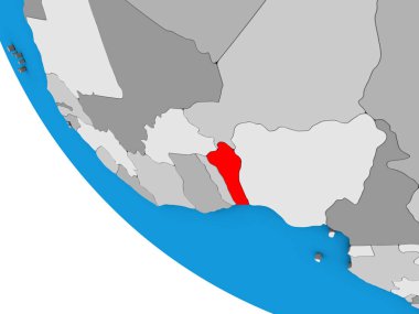 Benin 'in basit üç boyutlu küresi. 3B illüstrasyon.
