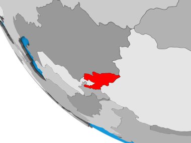 Kırgızistan 'da basit bir 3 boyutlu dünya. 3B illüstrasyon.